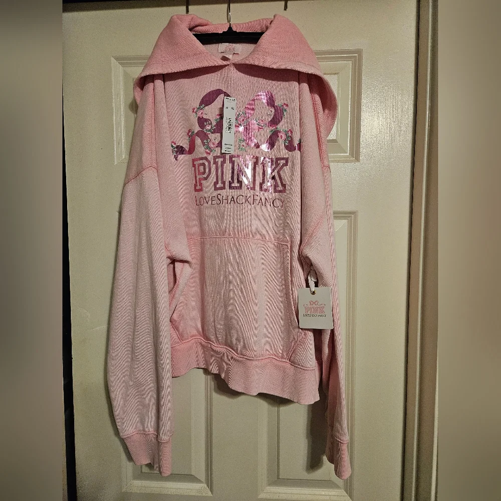 NWT PINK x LoveShackFancy Oversized Hoodie🩷 - Picture 8 of 15